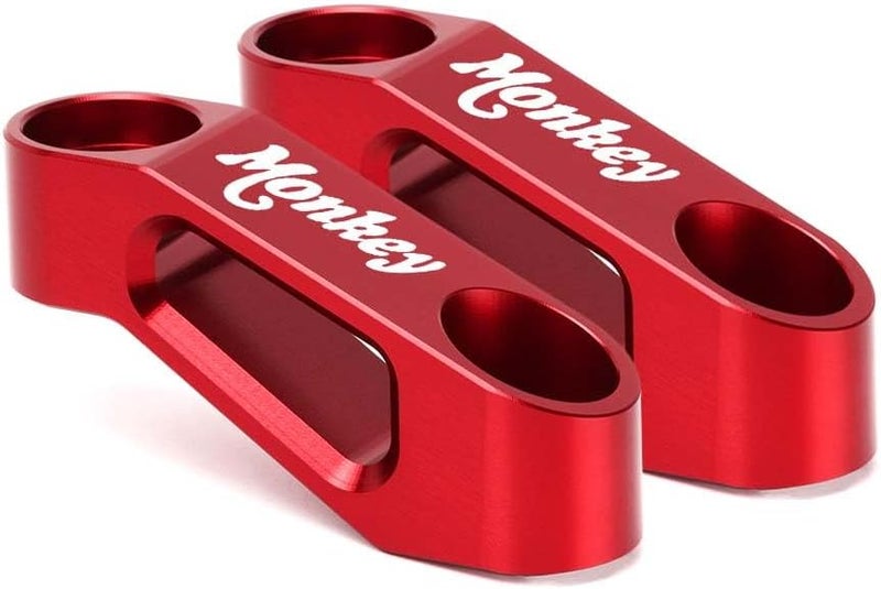 Modeer Compatible with Monkey 125 / Z125 Any year Motorcycle Rearview Mirror Risers Extenders monkey 125 Accessories (red) - Image 2